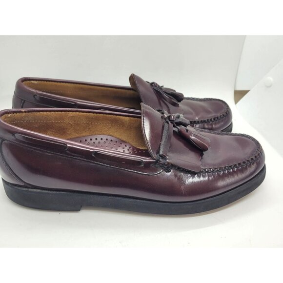 L.L. Bean Other - L.L. Bean Mens Tassel Loafers 11D Burgundy Leather Slip-On Shoes Preppy classic